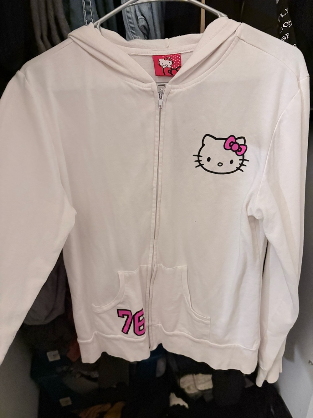 Hello Kitty White Zip Hoodie